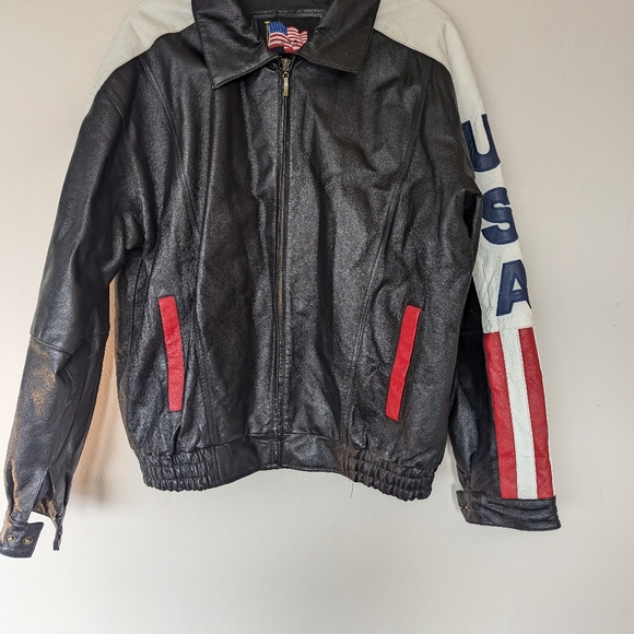 Genuine Leather American Flag Jacket - USA Leather - Picture 9 of 9